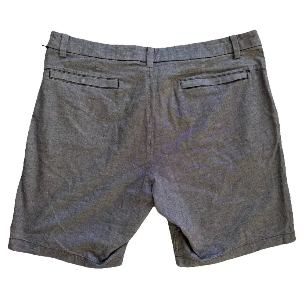 Lululemon Athletica Men's Brown Chino Stretch Shorts Size 36 Logo Athleisure